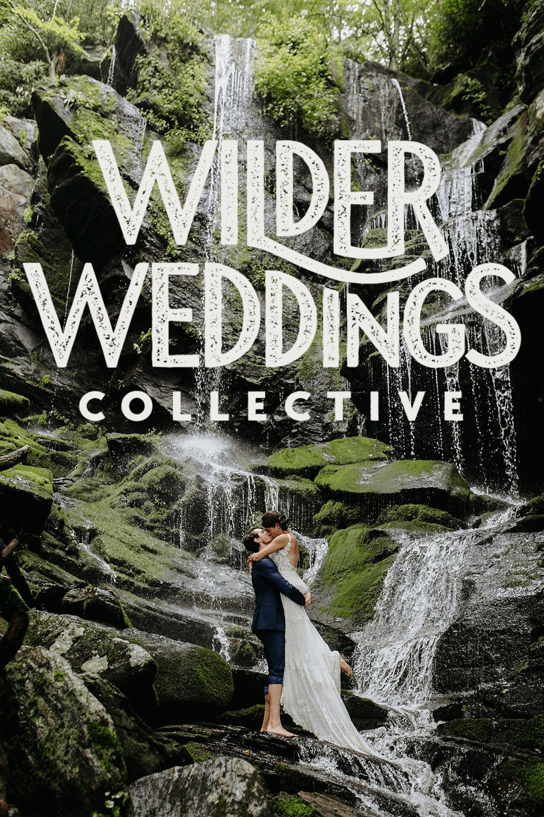 Ali and Mikes - Elopement under a Waterfall near Asheville NC with Wilder Weddings Collective Logo