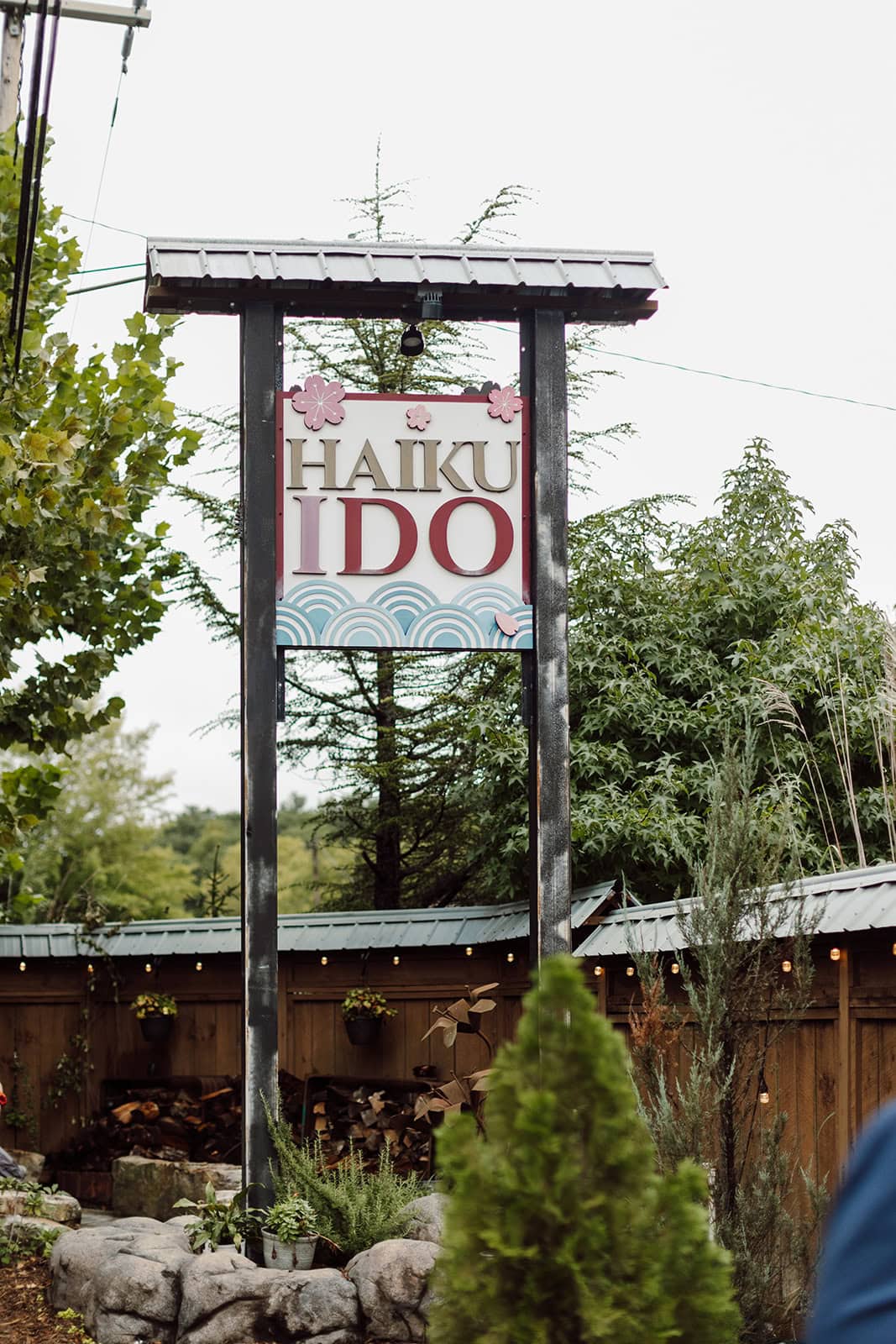 Sign for Asheville wedding at Haiku