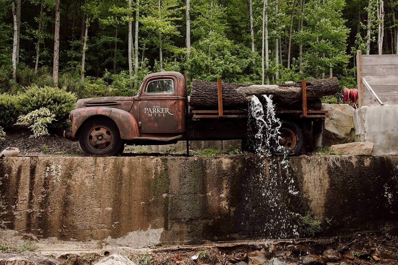 The sign for The Parker Mill in Whitier, NC
